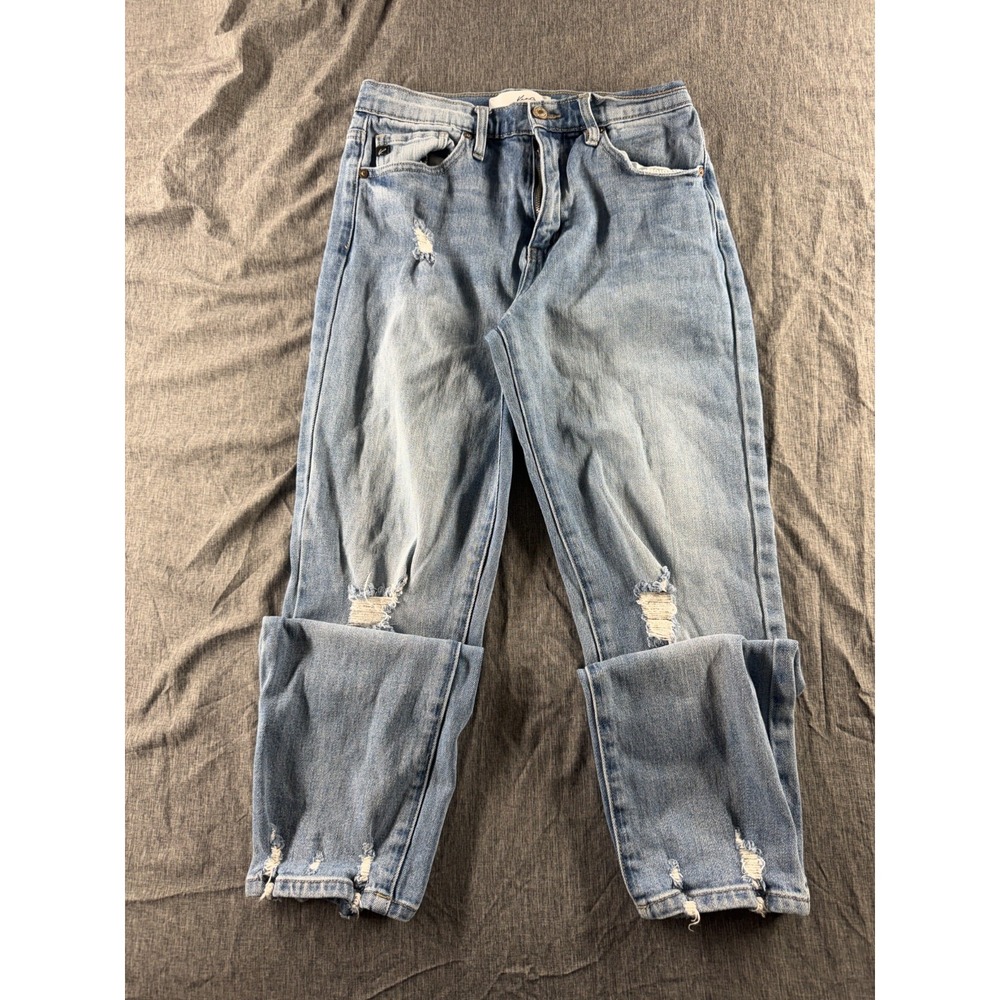 KanCan Jeans Womens 5/26 Distressed Light Wash High Rise Skinny Ankle KC7865H
